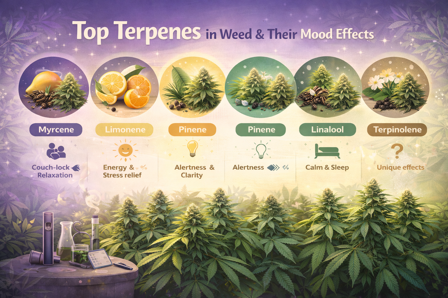 Top Cannabis Terpenes and How They Affect Mood